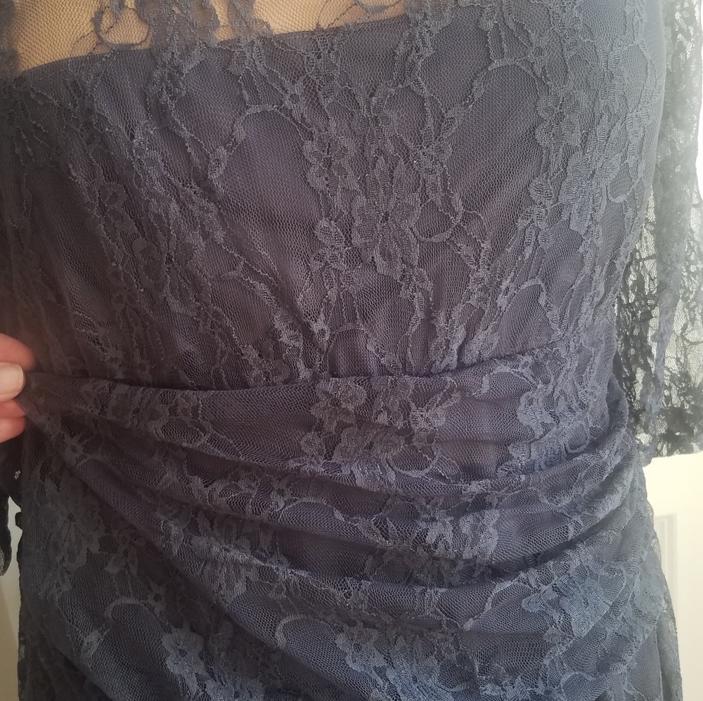 Kiyonna lace-overlay dress